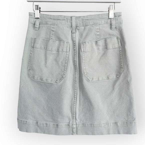 Madewell Light Green High Waisted Jean Mini Skirt 26 - Picture 4 of 8